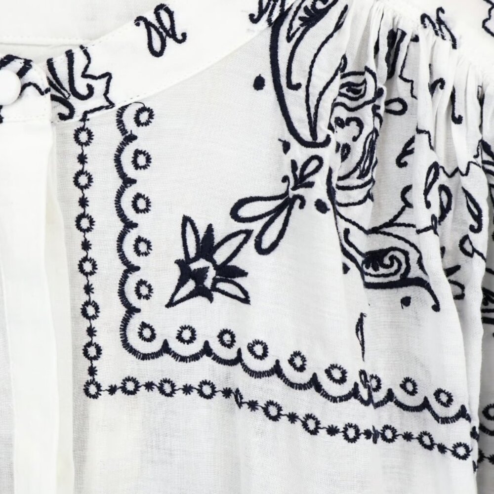 Madewell White Button-Down Bandana Print Top - Picture 4 of 8